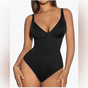 Feeling Girl Black Thong Bodysuit/Shape wear size XL